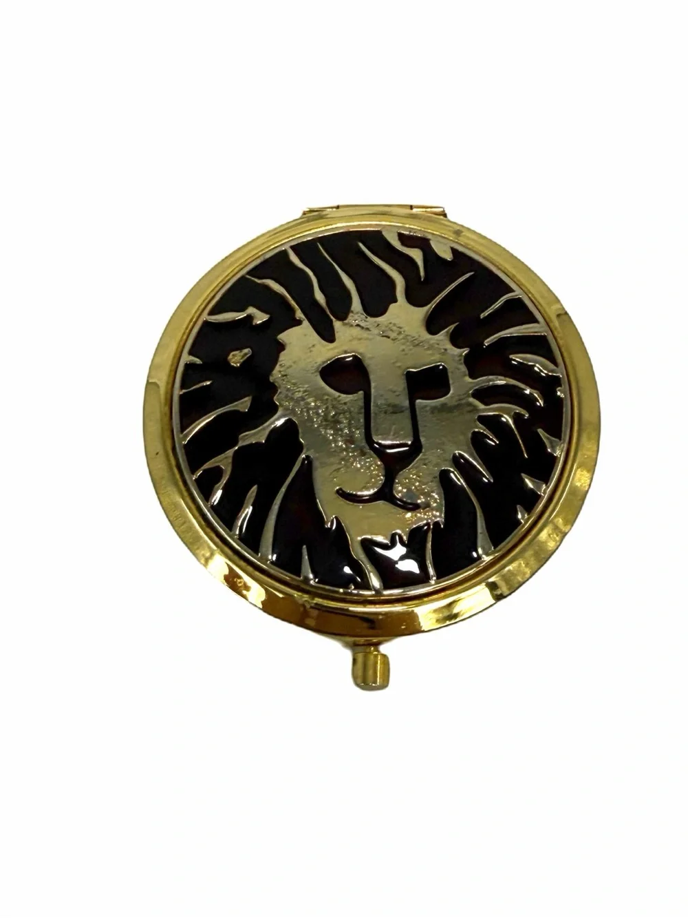 Vintage Anne Klein gold-tone and enamel compact with double mirror